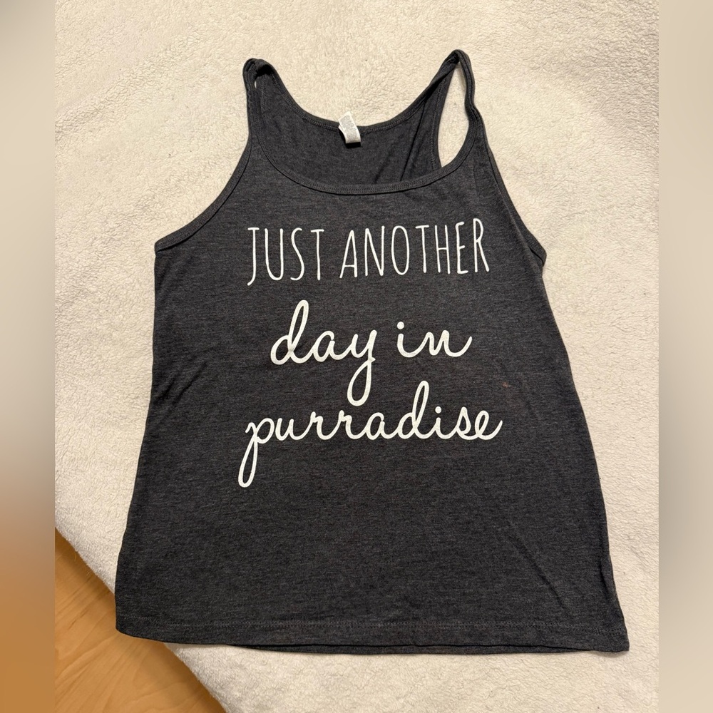 Bella Canvas “Just Another Day in Purr-adise” Grey Tank (S)
